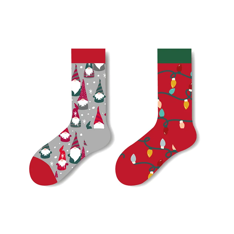 Wholesale New Arrival AB Design Jacquard Crew Socks Custom Christmas Cotton Dresses for Unisex Funny Tube Body Cuff Logo Winter