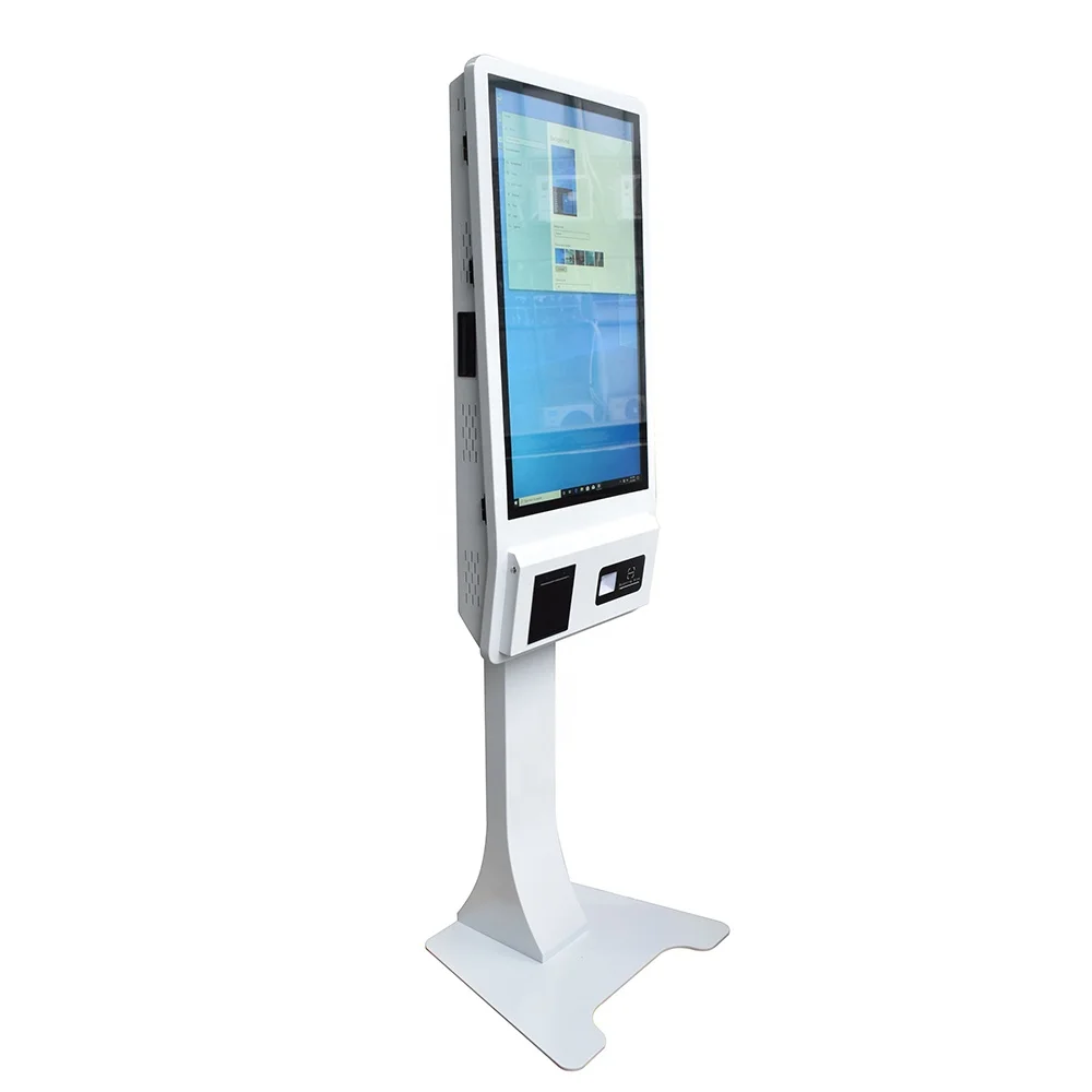 Adjustable Height 32 inch Self Payment Kiosks WIFI window All in one PC for restaurant order