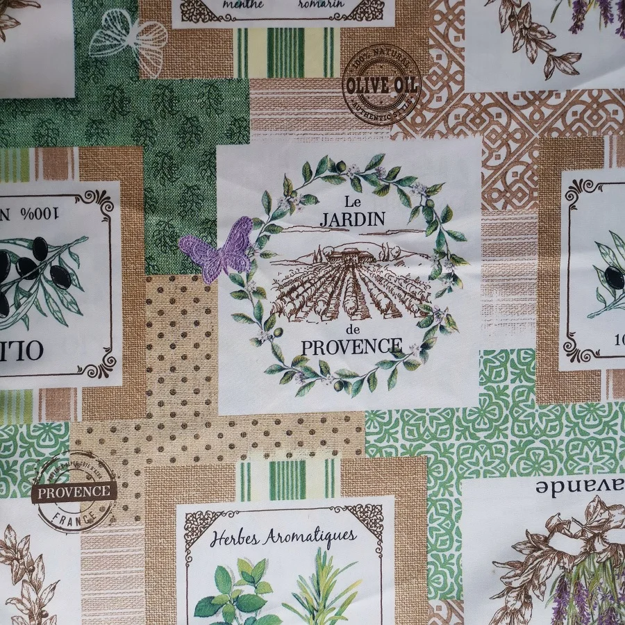 Lavender olive provence Stain Resistant Washable green Table Cloth for Upholstery