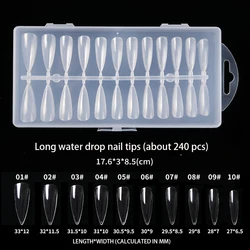 GOMI Nails Salon Stiletto Long False Artificial White Clear Natural Full Cover Nails Tips