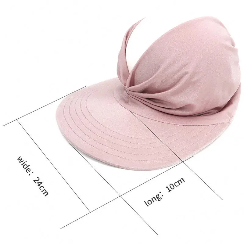 Womens Summer Packable UV Protective Wide Brim Sun Visor Beach Open Top Sun Visor Hat Big Brim Sun Sunprotection Sports Visor