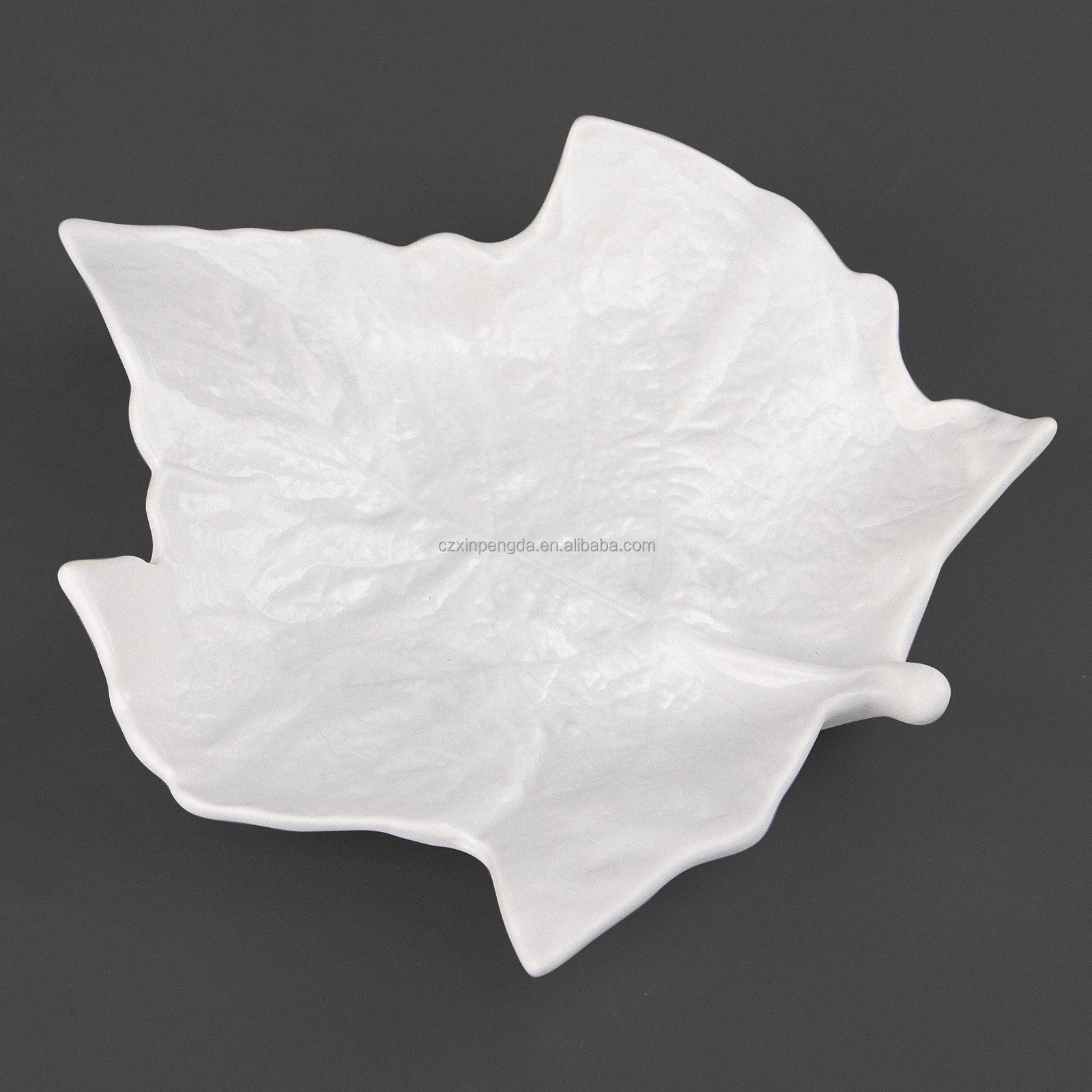 Maple Leaf Shape Ceramic Leaf Plates Snacks Plate Porcelain Salad Dishes Christmas Season Plates