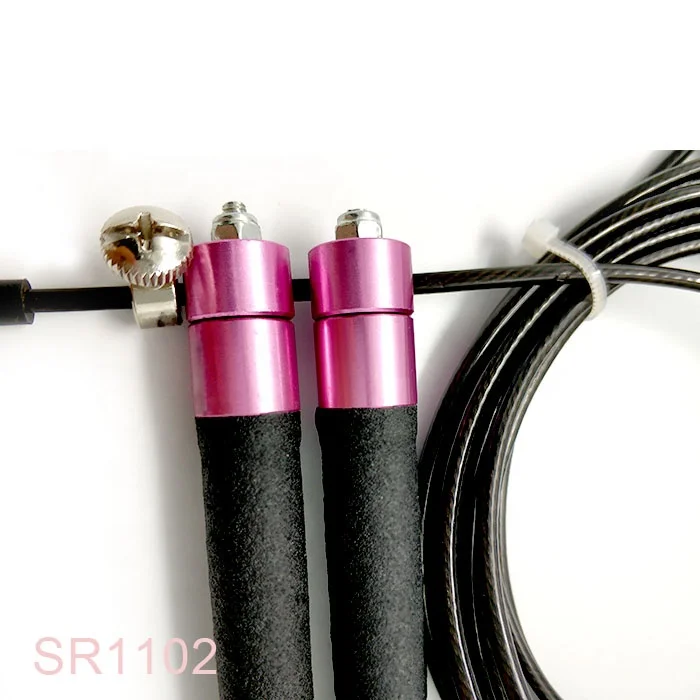 Sbr Covered Aluminum Handle New Design Adjustable Jump cross Rope with Steel Wire