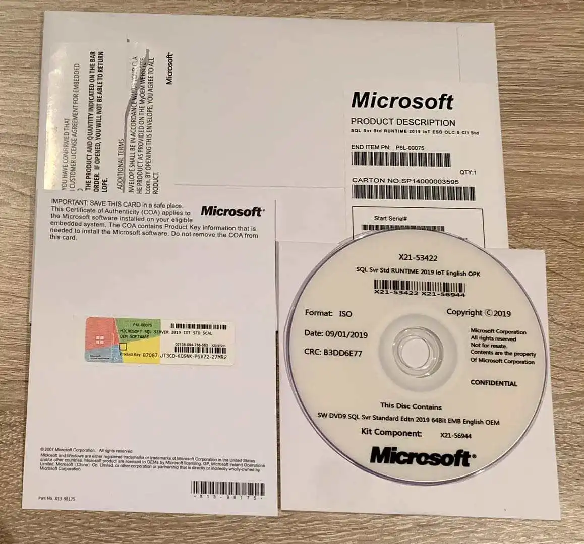 SQL Server Enterprise  RUNTIME 2019 IoT ESD OLC