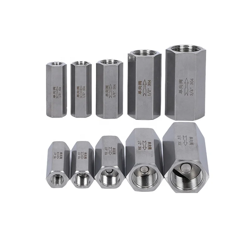 Stainless Steel High Pressure female Air Check Valve Hexagon Female Thread Non Return One Way Check Valve