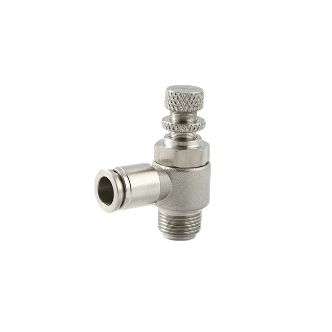 SL Brass Pneumatic Valve Fitting 1/8' 1/4' Thread Size Speed Controller Pneumatic SL Pneumatic Push Fitting Flow Control
