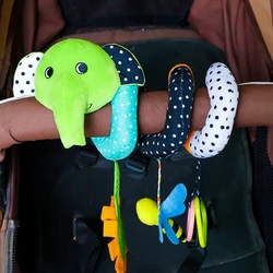 MINGJUN  baby animal elephant bed hanging around the bed, newborn multifunctional puzzle bedside rattle baby 0-1 year old toy