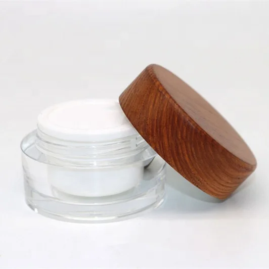 free samples 5g 10g 15g 20g 30g 50g 100g 150g 200g cosmetic bamboo wooden cream jar with PP inner for face cream