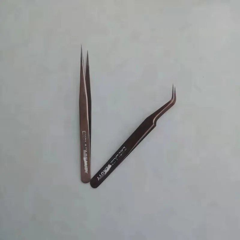 
Rose Golden Tweezers Set Stainless Steel Best Quality Staright and Curved Tweezers 
