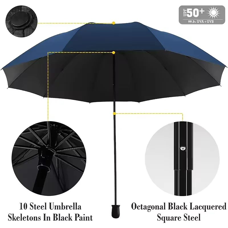 UPF 50+ Beach Umbrella with Adjustable Universal Clamp Camping Contemporary Wine Bottle Umbrella windproof umbrella for Adults