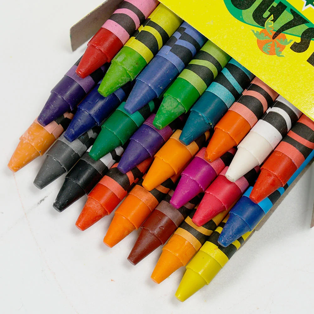 Normal size soft wax crayons easy to draw and hold mini wax crayons set non toxic 12 pack custom crayons in box