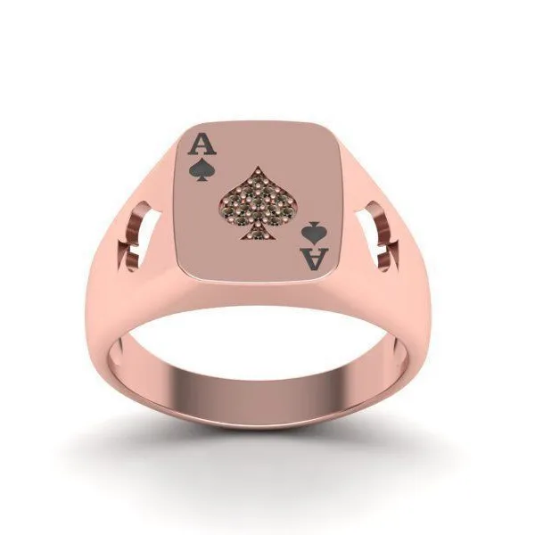 fashion customized poker ring ace ring jewelry hip hop ring