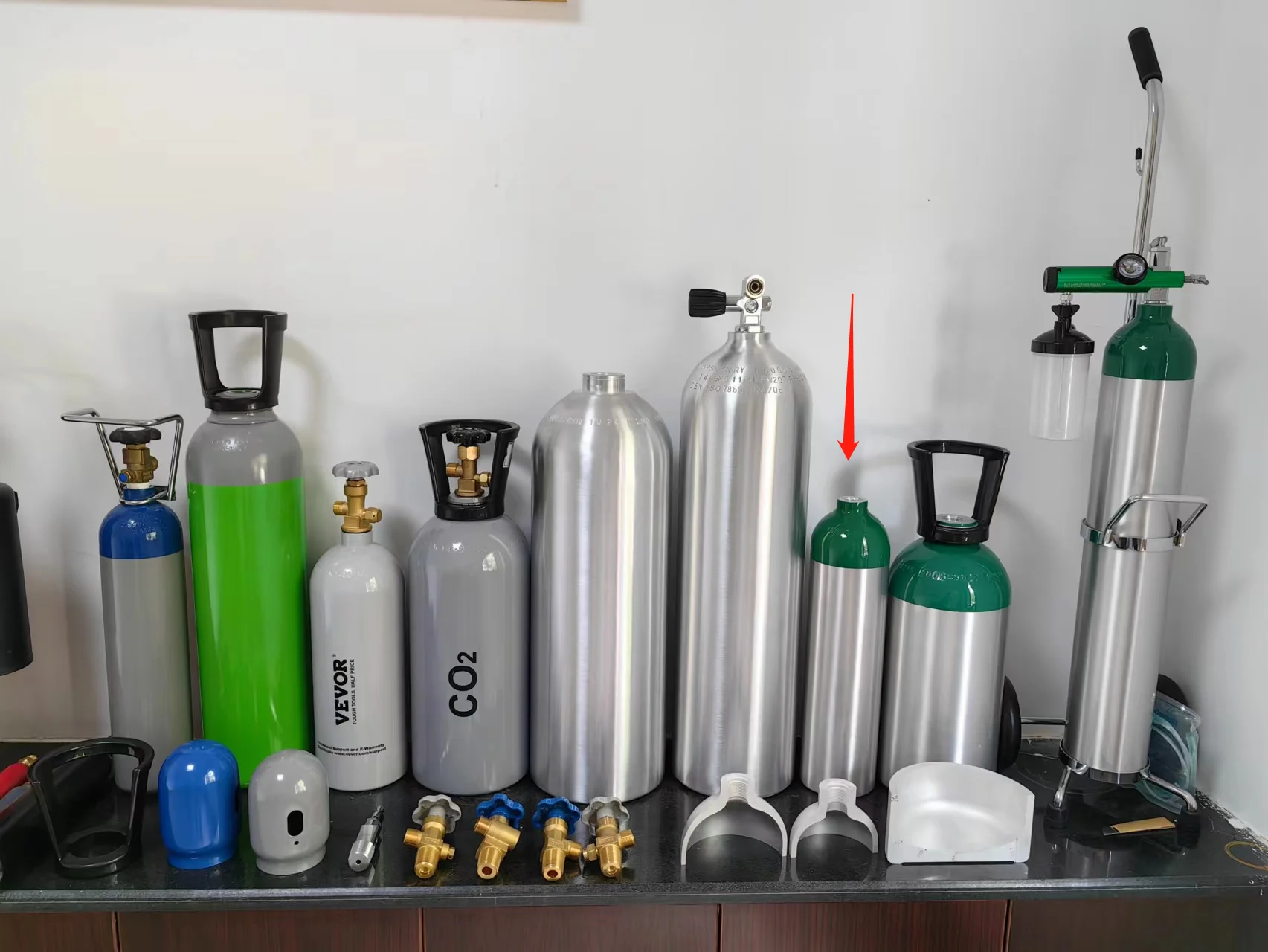 DOT-3AL 2.5L 2.8L газовый кислородный баллон пустой алюминиевый портативный
