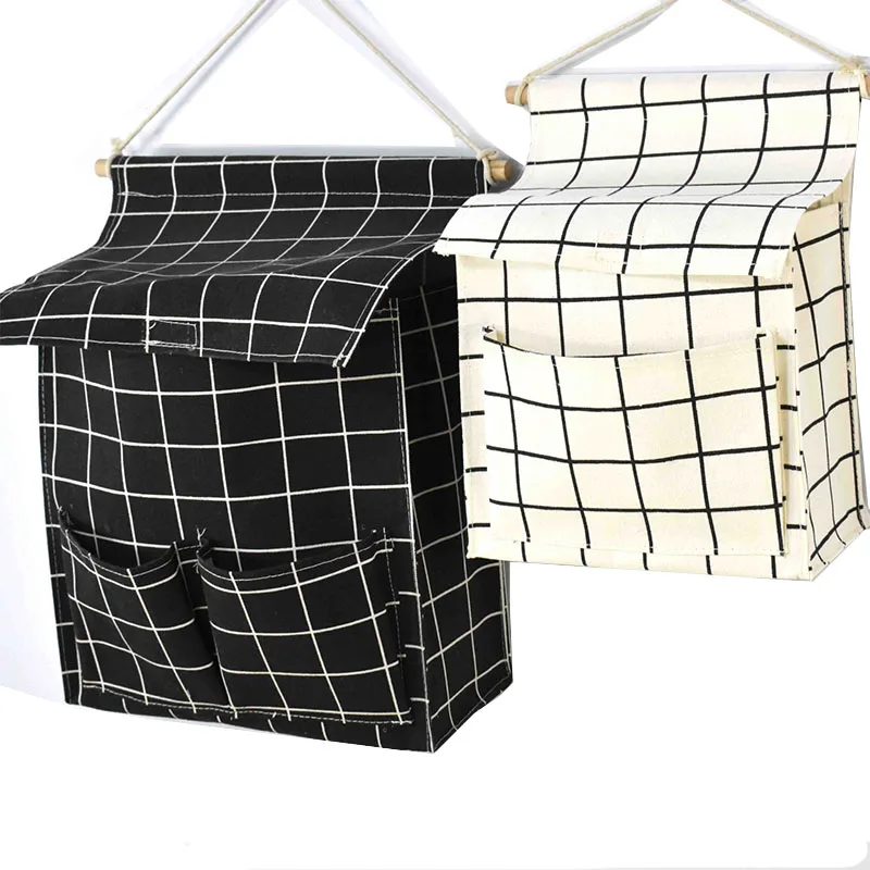 Cute Wall Hanging Storage Bag Linen Clothes Organizer Closet Storage Bag Children Room Organizer Pouch Home