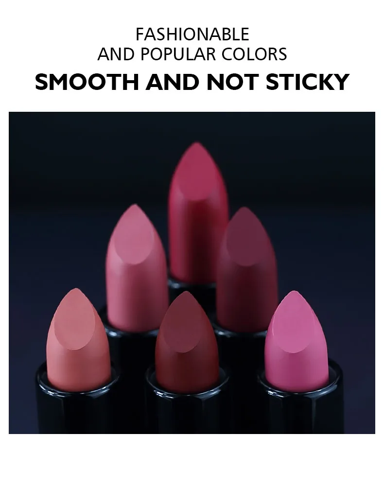 HM1610 New Starry Sky Bullet-tipped Lipstick Black Tube Lipstick Red Velvet Lipstick
