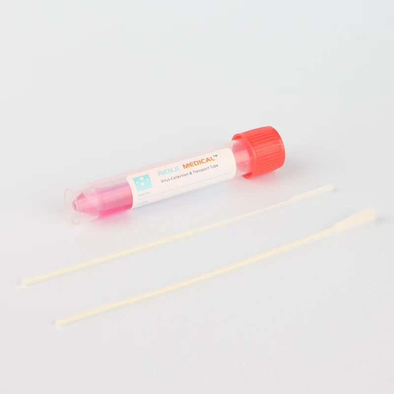 
Swab Nasal Test Virus Kit Viral Transport Tube Buccal DNA Cells Sampling Nylon Flocked Swab and Tube 