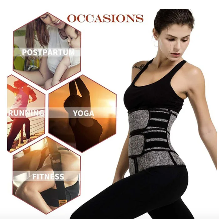 Fashion Women Sauna Effect Neoprene Body Shapes 3 Strap Slimming Corset Waist Trainer Belt