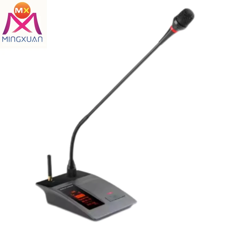 Professional Desktop Meeting Company 4ch Gooseneck Microphone System Wireless Controller