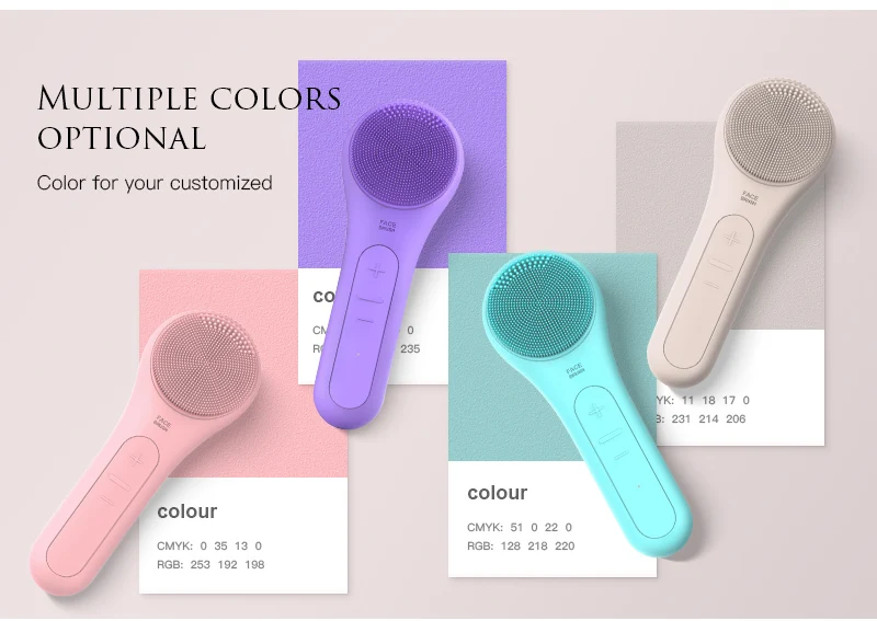 Heating vibrating face cleanser japanese thermal raedia facial cleansing brush
