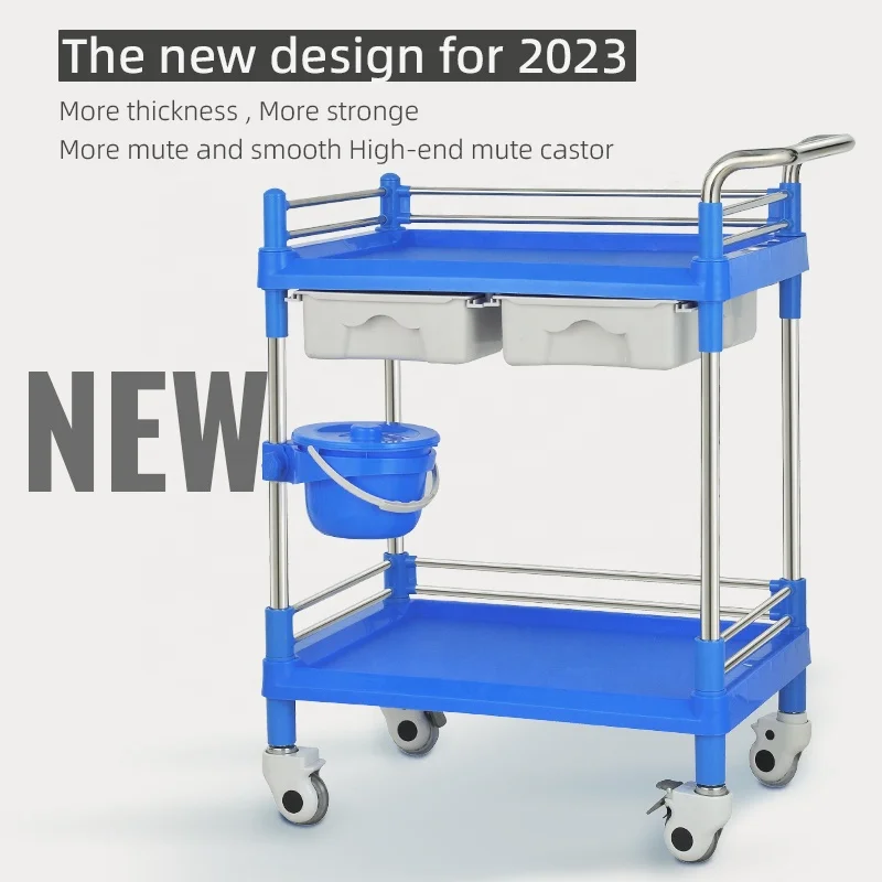 Clinic Apparatuses ABS Emergency Cart Equipment Mobile Hospital Laptop Treatment Monitor Medical Trolley Price