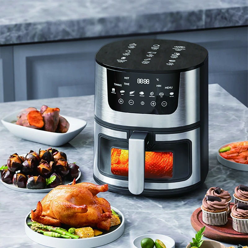 7L  Lcd Display Aluminum Ptfe Detachable Oil Container air frier digital air fryer
