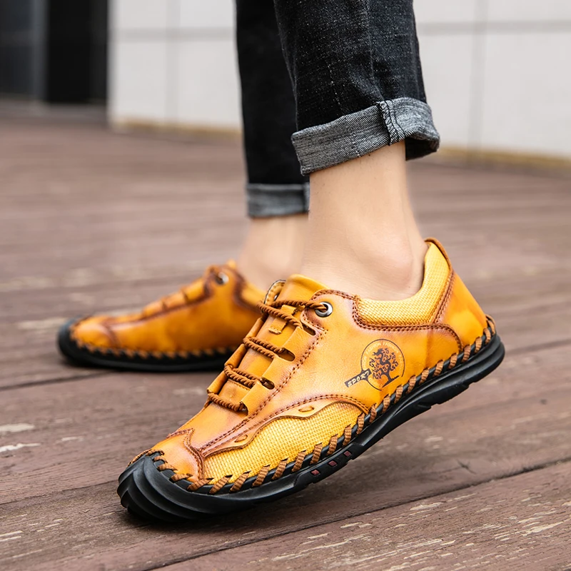 New Arrival Accept OEM Service Custom Logo Ready Stock Large Size Hand Made Driving Oxford Men Genuine Leather Shoes