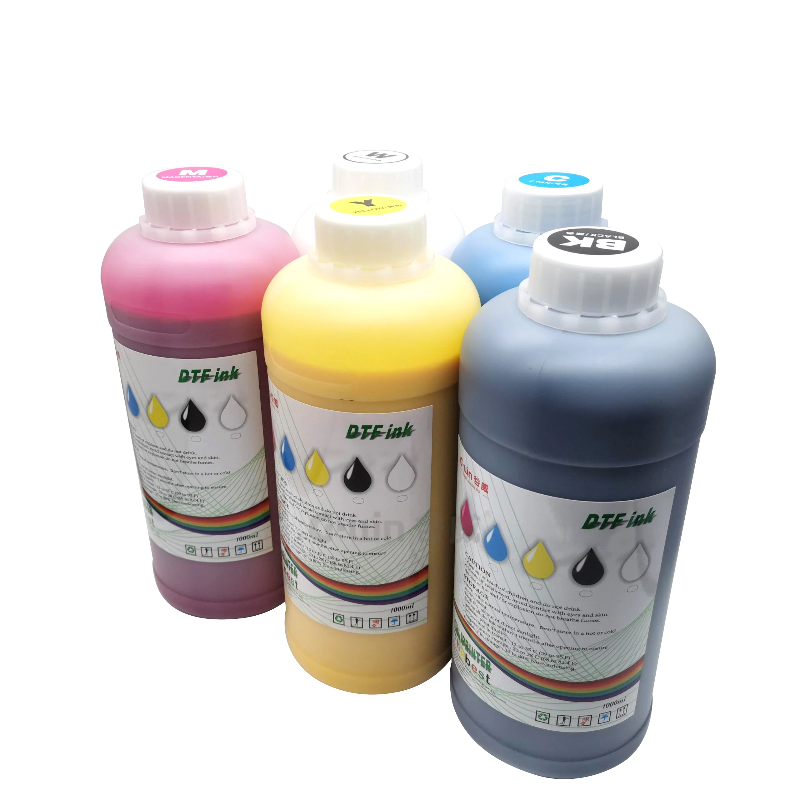 High Quality Water Based CYMKW DTF Textile Pigment Ink Hydrochromic Nazdar Ink For Dtf Printer