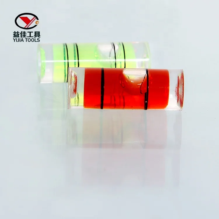 YJ-SL0512 High Precision Bubble Level Glass Columnar Spirit Level Plastic Spirit Bubble Level