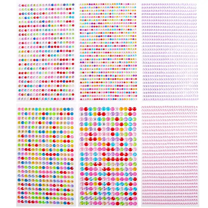 Hisenlee 4MM Resin Rhinestone Self Adhesive Stickers For DIY Mobile Phone Decoration Car Decor Decal Styling Accessories 437pcs