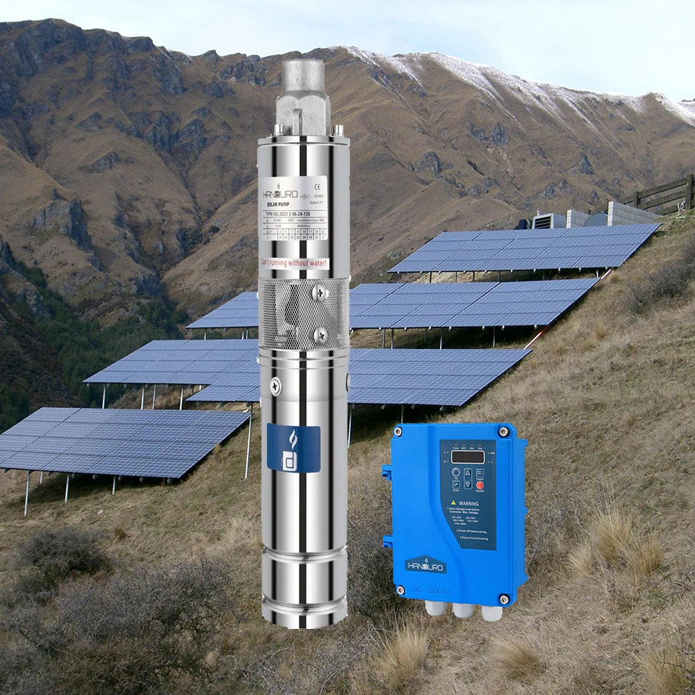 
48v 500w 1.7m^3/h 109m 3inch pompe solaire deep well solar water pump for irrigation 