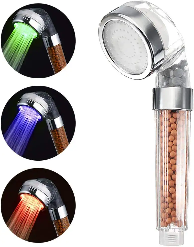Hydroelectric color change LED constant-temperature rainfall filter shower head