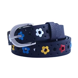 new style flower decoration children fashion metal buckle stocks kids designers belts for girls children
