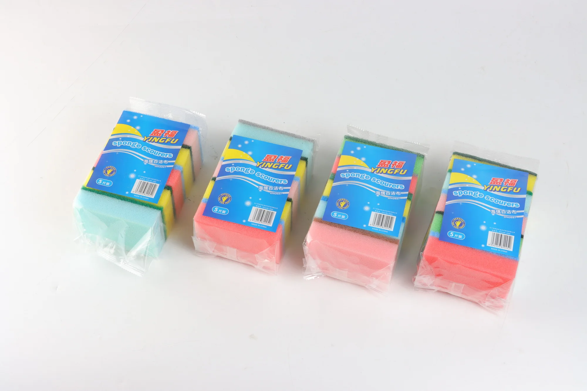 Factory Wholesale Industrial Scouring Pads Wiping Scourer Pad Washing Scrubber Kitchen Green Yellow Sponge Supplier