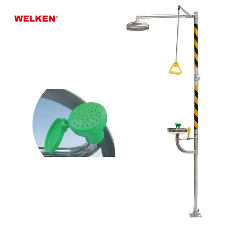 Combination Face and Eye Wash Eyewash Station 304 Stainless Steel Emergency Shower System Eye Washing