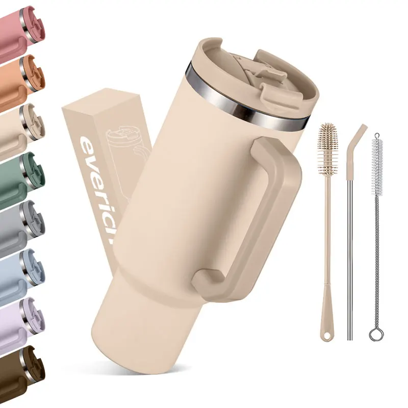 USA Warehouse Kids 40oz Sparkly Shimmer Holographic Glitter Blank Sublimation Tumbler Mug with Handle Straw For DIY