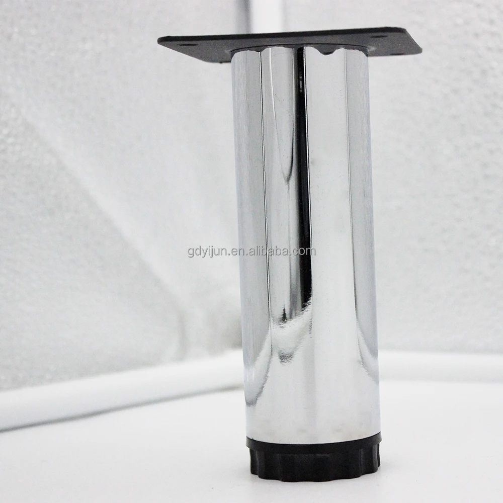 Cheap straight tube iron material grey color sofa leg cylindrical shape aluminum sofa accessories legs