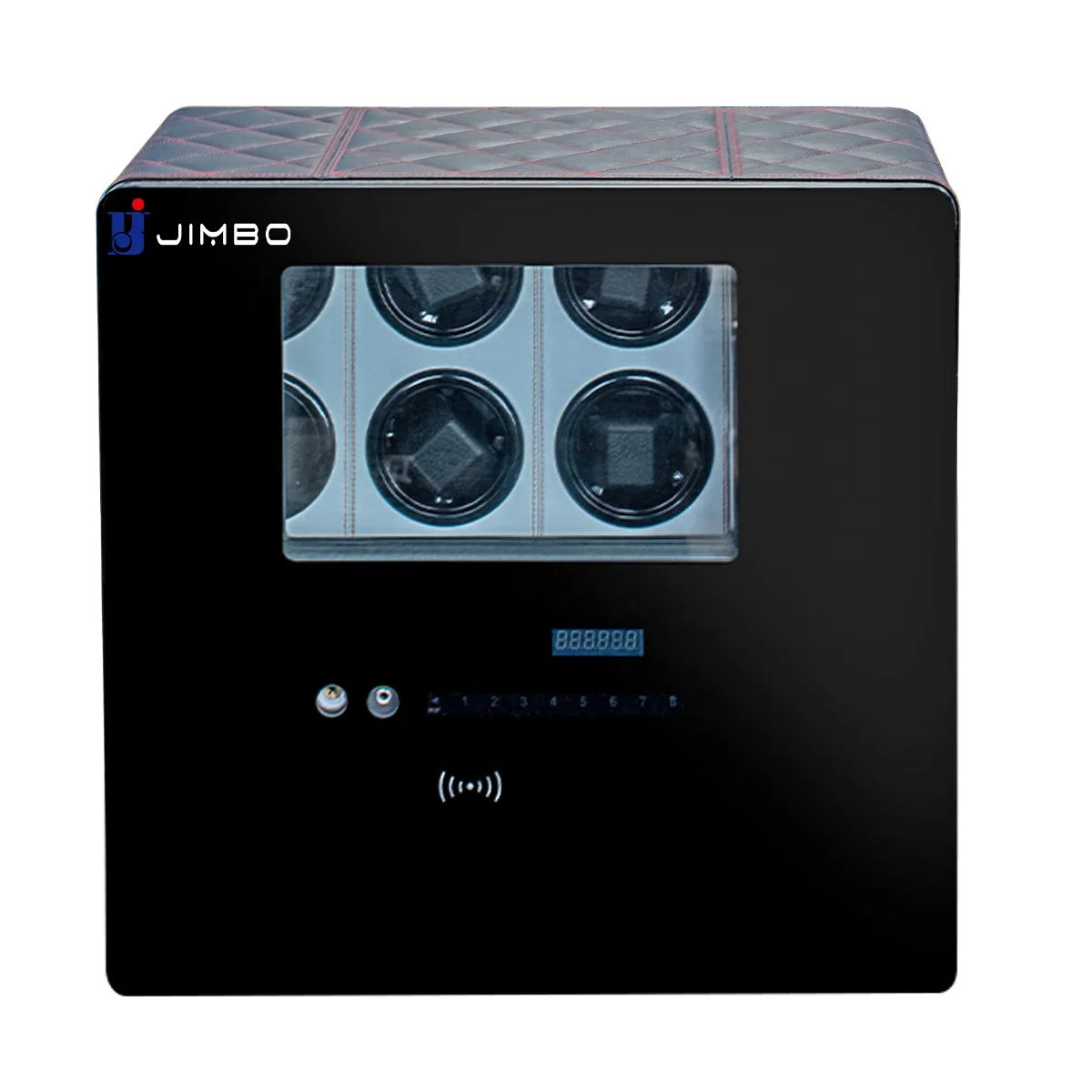 Jimbo Jewellery luxury leather automatic orbit rotating motor fingerprint watch winder safe