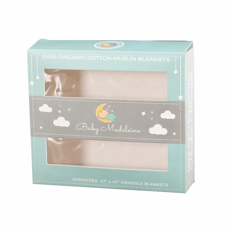 
Custom open window baby clothes packaging top and base diy custom Paper box with clear pvc lid 
