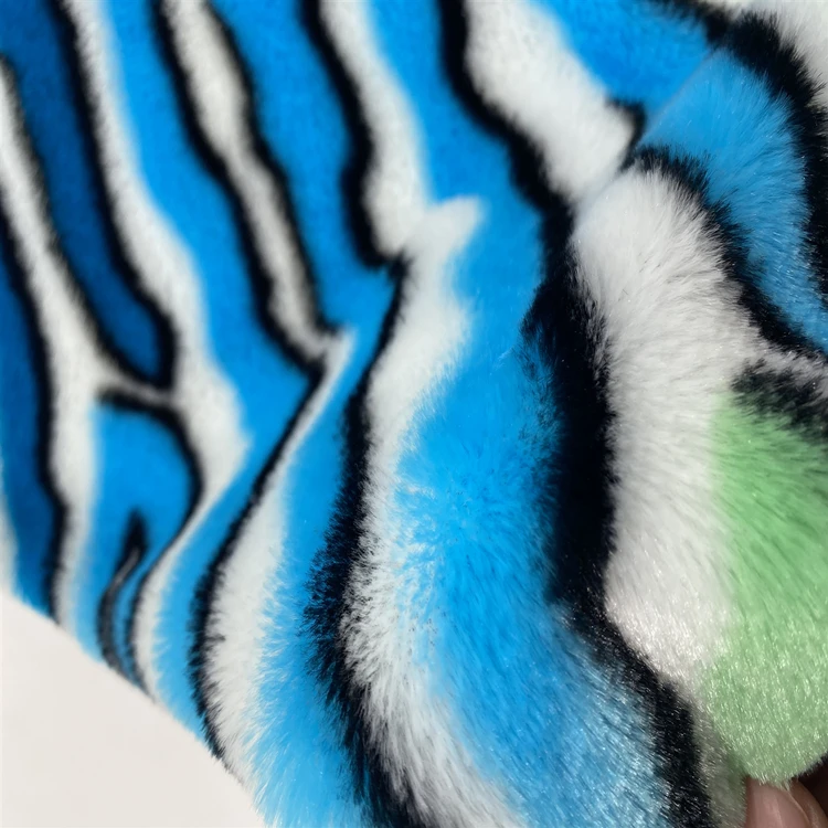 Four Colors   Print PV Plush Fabric for Clothing Garments  Toys and  Hometextile