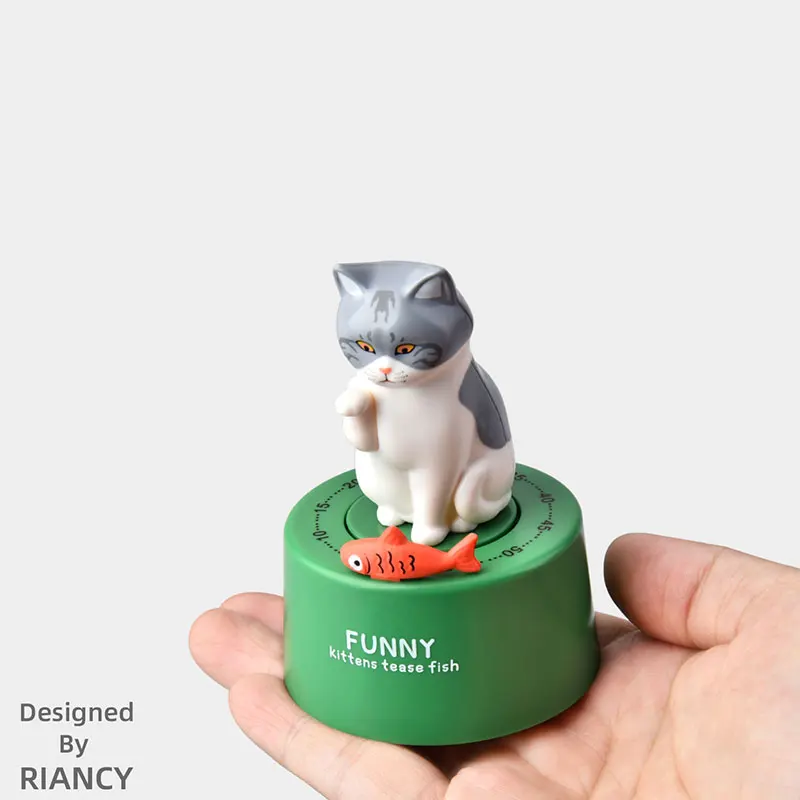 Kitty Cat Shape Cute Cooking Oven Timer Rotating Alarm 60 Minute Timer Count Down Mechanical Timer