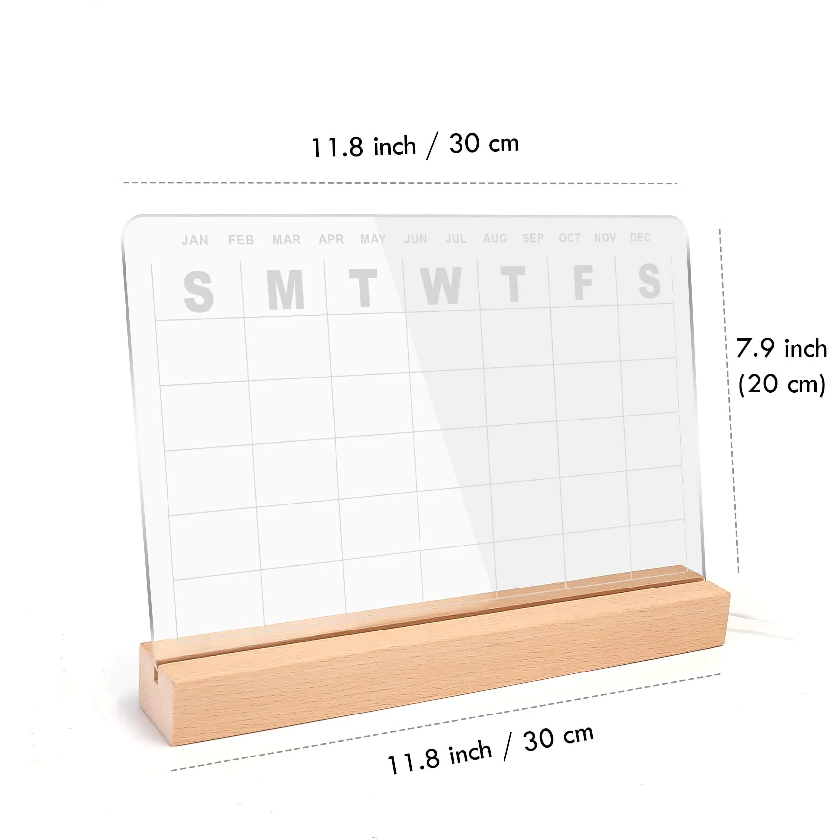 Оптовая продажа, прозрачная светодиодная Массажная доска с подставкой для стола, акриловая Светодиодная настольная доска с ночником и календарем