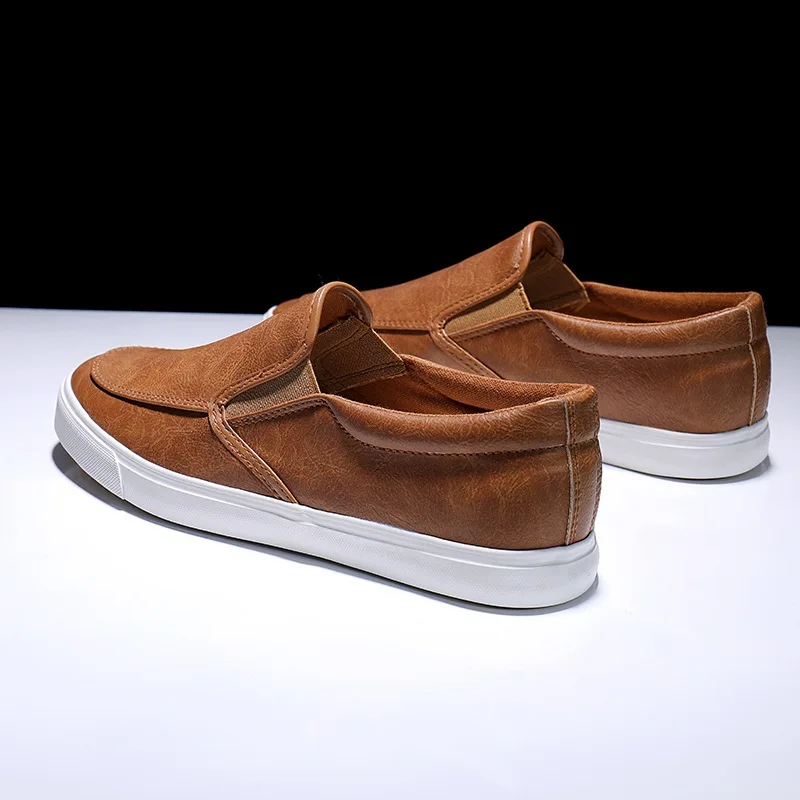 sh11067a British Style slip on shoes men white brown black color casual fashion shoe for men
