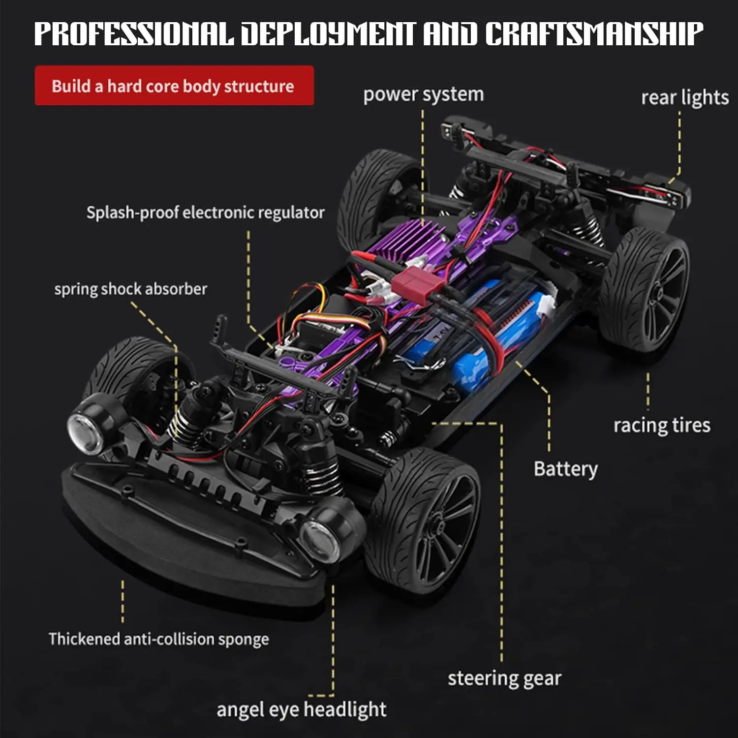 2025 NEW 1/16 4WD 2.4G Electric Remote Control Car 4*4 Classical Model Car 38KM High Speed RC Drift Car Perfect Gift for Adults