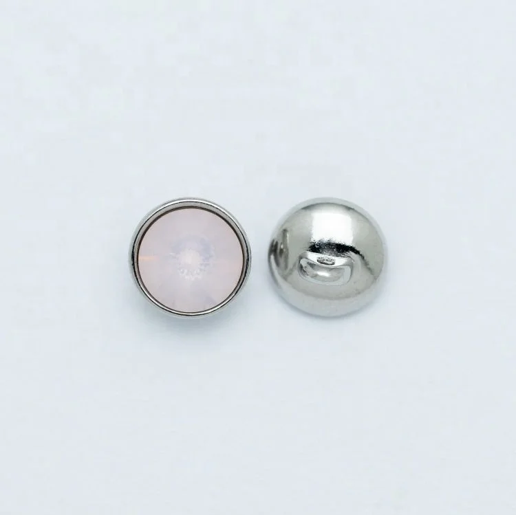 Gemstone luxury iridescent metal shank clothing decorated crystal button