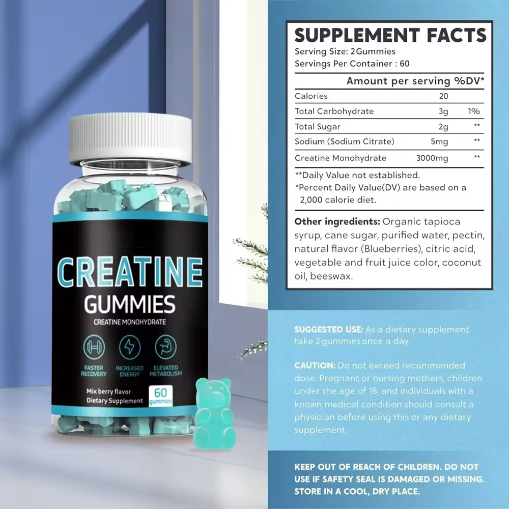 Creatine Gummy Private Label OEM ODM  Creatine Pre Workout Supplement Creatine Monohydrate Gummy Increased Energy