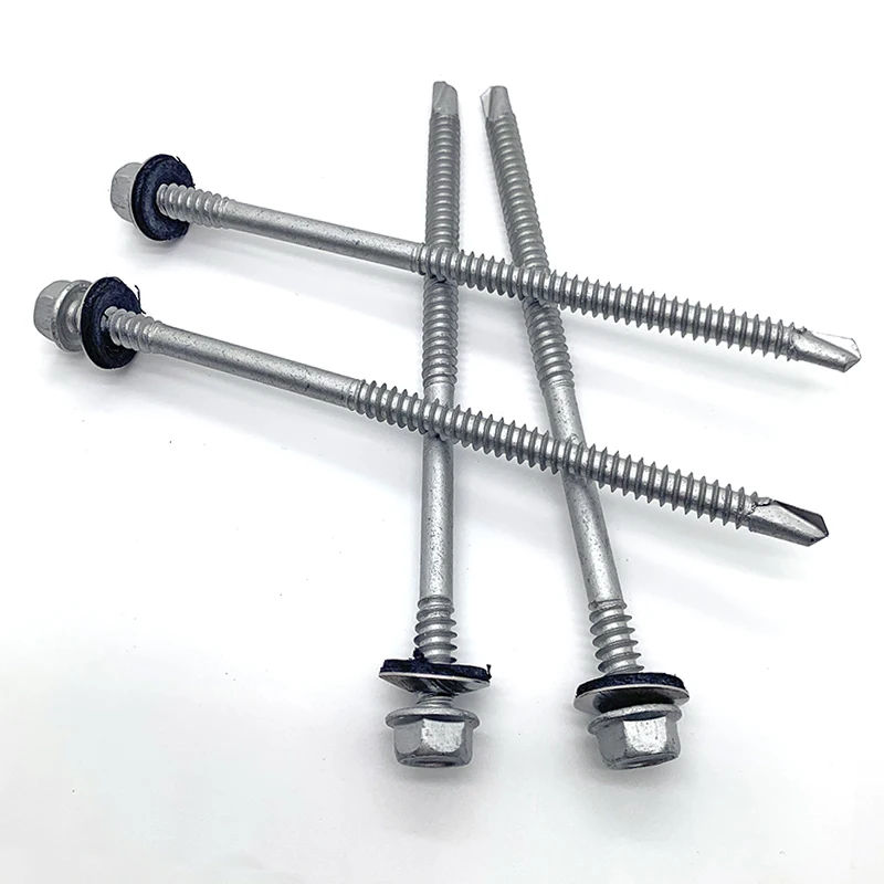 High quality Dacromet anti-corrosion patta roofing hex washer head self drilling screw
