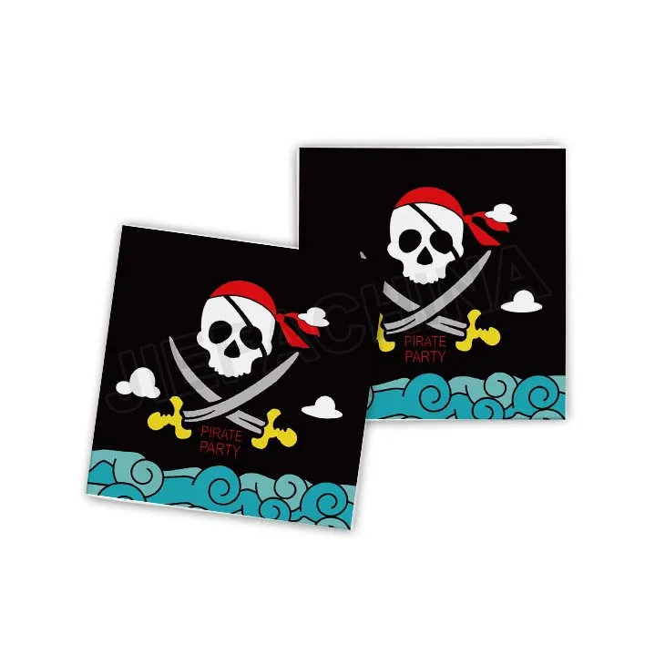 Happy Birthday Paper Cups Plates Napkins For Kids Boys Pirate Disposable Tableware Party Supplies