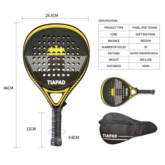Famous Brand Padel Lamp 18K Carbon Fiber Board Processing Customization Ballen Rackets