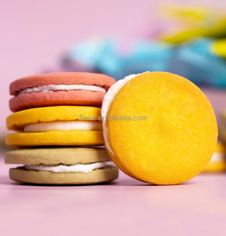 88g Strawberry Yogurt Vanilla Matcha Flavor Exotic Snack Carton Biscuits biscuits and cookies Macaron Sandwich biscuits