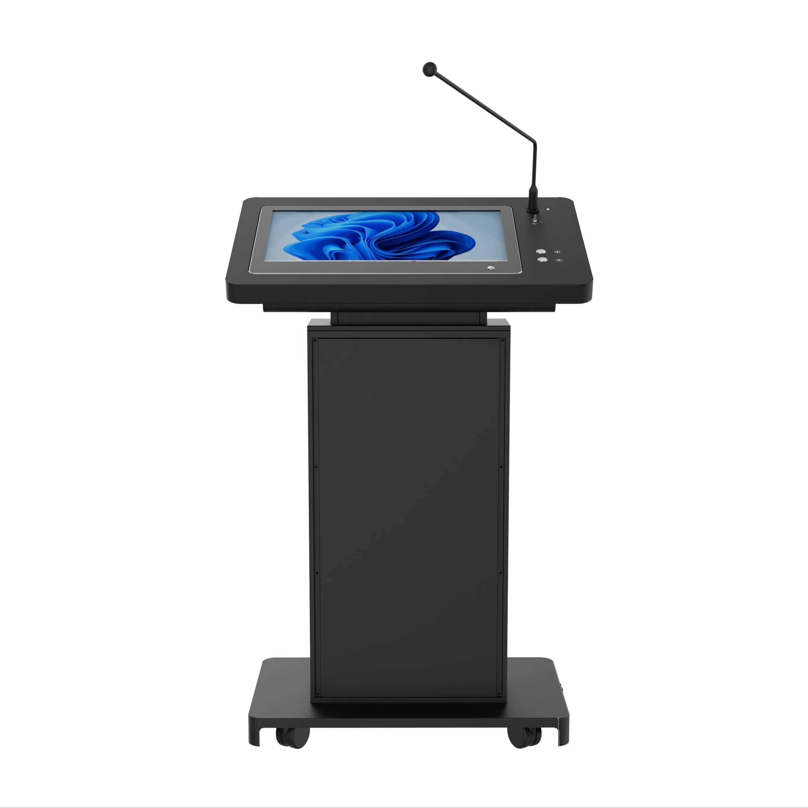 Digital podium electric height-adjustable conference lectern electromagnetic pen writable screen touch AIO PC station